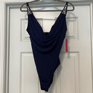 Navy blue swimsuit. Size 14. NWT